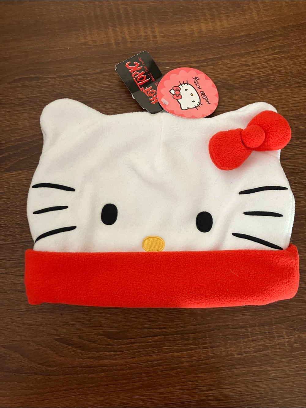 Sanrio Hello Kitty NWT White and Red Fleece Character Beanie